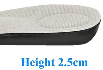 Invisible Hoogte Toename Binnenzool Unisex 1.5-4.5Cm Verhoog Hiel Insert Grow Taller Verhoog Hoogte Schoen Pad Hiel Lift taller Height 2.5cm / S EU 35-40