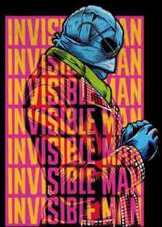 Invisible Man Retro T-shirt - Zwart - 3XL
