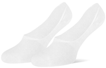 Invisible white sneakersokken unisex Wit - 43-46