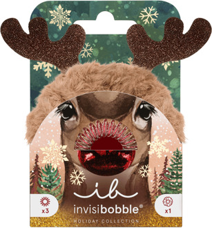 Invisibobble Haarelastiek Invisibobble Holidays Red Nose Reindeer 4 st