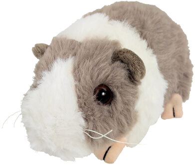 Inware pluche cavia knuffeldier - grijs/wit - staand - 15 cm - Knuffeldier