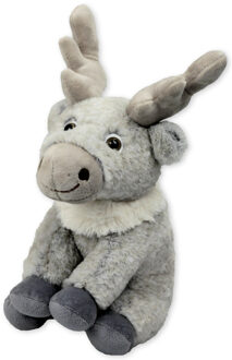 Inware pluche eland rendier knuffeldier - grijs - staand - 20 cm - Knuffeldier