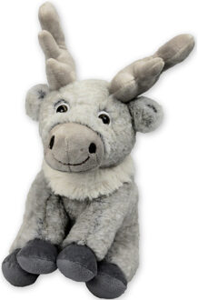 Inware pluche eland rendier knuffeldier - grijs - staand - 22 cm - Knuffeldier