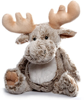 Inware pluche eland rendier knuffeldier - grijs - zittend - 26 cm - Knuffeldier