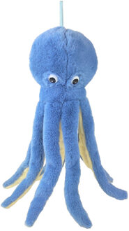 Inware pluche inktvis/octopus knuffeldier - blauw - zwemmend - 36 cm - zeedieren knuffels - Knuffel zeedieren