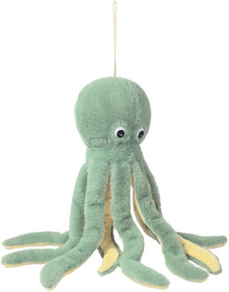 Inware pluche inktvis/octopus knuffeldier - groen - zwemmend - 36 cm - Knuffel zeedieren