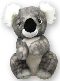 Inware pluche koala beer knuffeldier - grijs - zittend - 22 cm - Knuffel boederijdieren