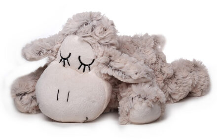 Inware pluche lammetje/schaap knuffeldier - creme - liggend - 30 cm - Knuffel boederijdieren Crème