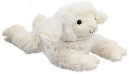 Inware pluche lammetje/schaap knuffeldier - wit - liggend - 22 cm - Knuffel boederijdieren