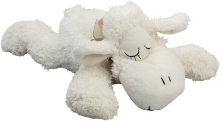 Inware pluche lammetje/schaap knuffeldier - wit - liggend - 30 cm - Knuffel boederijdieren