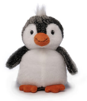 Inware pluche pinguin knuffeldier - grijs/wit - staand - 16 cm - Knuffel zeedieren