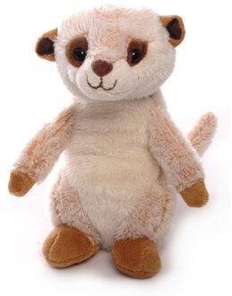 Inware pluche stokstaartje knuffeldier - beige - staand - 20 cm - Knuffeldier