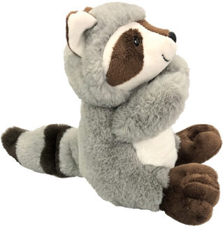 Inware pluche wasbeer knuffeldier - grijs/bruin - zittend - 21 cm - Knuffeldier