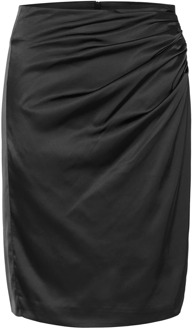 InWear Zwarte gedrapeerde rok met hoge taille InWear , Black , Dames