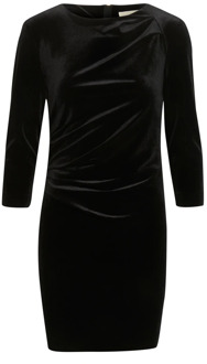InWear Zwarte korte jurk met gedrapeerd voorpand InWear , Black , Dames - XS