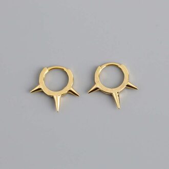 Inzatt Echt 925 Sterling Zilveren Geometrische Minimalistische Oorringen Hiphop Voor Mode Vrouwen Party Fijne Sieraden Accessoires goud