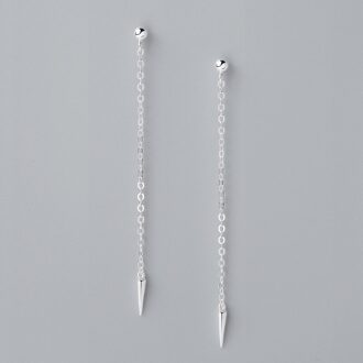 Inzatt Minimalistische Echt 925 Sterling Zilveren Dangle Waterdrop Lange Kwast Ketting Oorbellen Trendy Voor Vrouwen Fijne Sieraden Accessoires