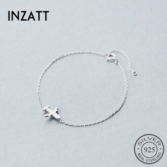 INZATT Minimalistische Geometrische Vliegtuig Armband Real 925 Sterling Zilver Persoonlijkheid Fijne Sieraden Voor Vrouwen Verjaardag Accessoires