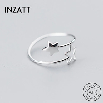 INZATT Real 925 Sterling Silver Star Adjustable Ring For Fashion Women Party Minimalist Fine Jewelry 2020 Cute Accessories Gift