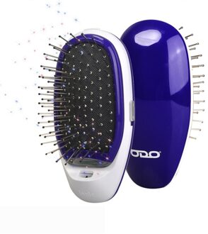Ionische Elektrische Haarborstel Draagbare Elektrische Ionische Haarborstel Negatieve Ionen Haar Kam Borstel Haar Modeling Styling Magic Haarborstel blauw