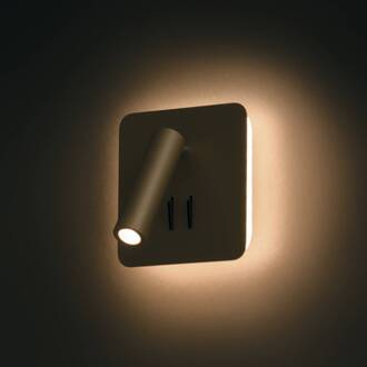 iOS 176 LED wandlamp, hoekig, zwart