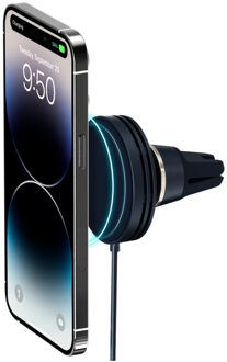 iOttie Velox Wireless Mini MagSafe mount - telefoonhouder auto - Ventilatierooster - Draadloos opladen Zwart - One size