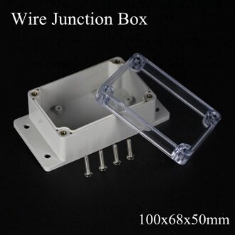 IP65 100x68x50mm Waterdichte Aansluitdoos Transparante Plastic Project Box Terminal Clear Outdoor Behuizing Doos Muur montage