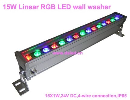 IP65, Ce, 50Cm, 15W Lineaire Rgb Led Bar Licht, Led Wall Washer, led Wash Licht, Projector Licht, Floodlight15x1W, 24VDC,DS-T76- geel