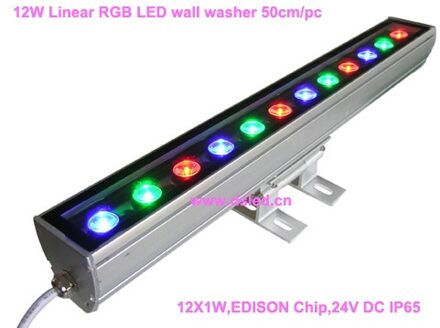 IP65, Ce, 50Cm Lineaire Rgb Led Wall Washer, Led Wash Licht, Led Schijnwerper, led Projector Licht, Outdoor Led Spotligh12 * 1W,24VDC,DS-T11 geel