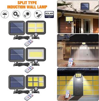 IP65 Waterdicht 100/120/128LED Solar Wandlamp Afstandsbediening Motion Sensor Outdoor Tuin Garage Zwembad Lamp 100Led