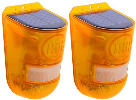 IP65 Waterdichte Led Alarm Light Waarschuwing Lamp Outdoor Tuin Motion Sensor Home Veiligheid Solar Powered Abs Patio Security Farm 2stk