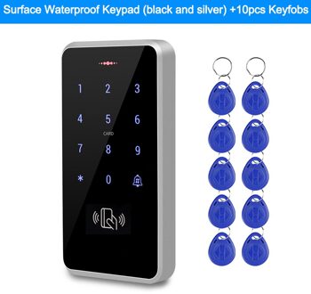IP68 Waterdicht Toegangscontrole Toetsenbord Outdoor Rfid Access Controller Touch Deuropener Systeem Elektronische EM4100 125Khz Key Kaarten zilver Keypad