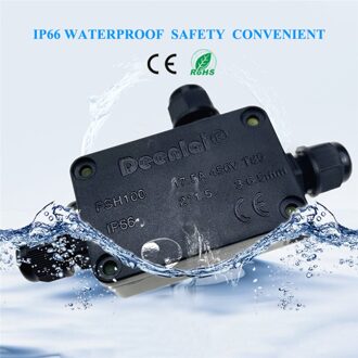 IP68 Waterdichte Connector I Vorm 250V 13A Draad Rechte Connector Quick Bedrading Waterdichte Connector Outdoor FSH-100-2P