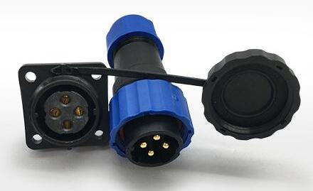 IP68 Waterdichte luchtvaart kabel connector plug & socket Mannelijke en Vrouwelijke 2 3 4 5 6 7 9 12Pin 20mm soort Plein luchtvaart plug 4P