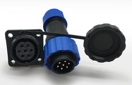 IP68 Waterdichte luchtvaart kabel connector plug & socket Mannelijke en Vrouwelijke 2 3 4 5 6 7 9 12Pin 20mm soort Plein luchtvaart plug 7P