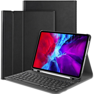 iPad Pro 2020 (11 inch) Hoes met Toetsenbord - Azerty Layout - Bluetooth Keyboard Cover met afneembaar Toetsenbord - Pencil Houder - Zwart