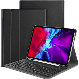 iPad Pro 2020 (11 inch) Hoes met Toetsenbord - Qwerty Layout - Bluetooth Keyboard Cover met afneembaar Toetsenbord - Pencil Houder - Zwart