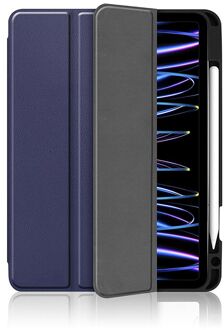 iPad Pro 2021 Hoes - 11 inch - Smart TriFold Case met Pencil houder - Sleep / Wake Functie - Blauw