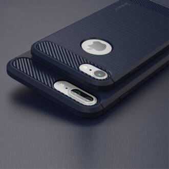 ipaky Flexibel en stevig iPhone 7 plus TPu hoesje Donker blauw (bijna zwart)