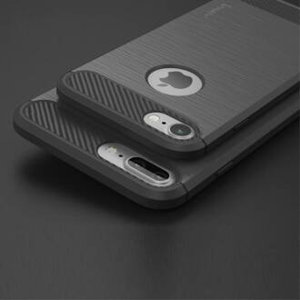 ipaky Flexibel en stevig iPhone 7 plus TPU hoesje Donker grijs (bijna zwart)