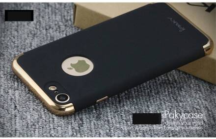 ipaky Zwarte gegalvaniseerde harde plastic cover voor de iPhone 7