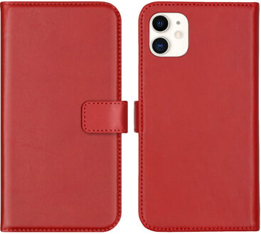 iPhone 11 hoesje bookcase - hoesje iPhone 11 apple bookcase - iPhone 11 bookcase - telefoonhoesje iPhone 11 bookcase - hoesje iPhone 11 - Leer - Rood - Selencia Echt Lederen Bookcase