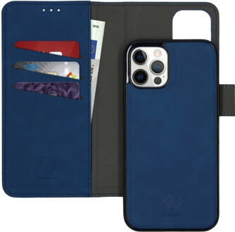 iPhone 12 hoesje bookcase - iPhone 12 Pro hoesje bookcase - iPhone 12 wallet case - hoesje iPhone 12 bookcase - hoesje iPhone 12 Pro bookcase - iPhone 12 Pro wallet case - Kunstleer - Blauw - iMoshion Uitneembare 2-in-1 Luxe Bookcase