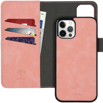 iPhone 12 hoesje bookcase - iPhone 12 Pro hoesje bookcase - iPhone 12 wallet case - hoesje iPhone 12 bookcase - hoesje iPhone 12 Pro bookcase - iPhone 12 Pro wallet case - Kunstleer - Roze - iMoshion Uitneembare 2-in-1 Luxe Bookcase