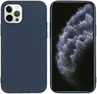 iPhone 12 hoesje - iPhone 12 Pro hoesje - iPhone 12 case - hoesje iPhone 12 - hoesje iPhone 12 Pro - iPhone 12 Pro case - Siliconen hoesje - Donkerblauw - iMoshion Color Backcover