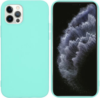 iPhone 12 hoesje - iPhone 12 Pro hoesje - iPhone 12 case - hoesje iPhone 12 - hoesje iPhone 12 Pro - iPhone 12 Pro case - Siliconen hoesje - Mintgroen - iMoshion Color Backcover