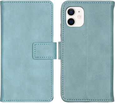 iPhone 12 Mini hoesje bookcase - iPhone 12 Mini wallet case - hoesje iPhone 12 Mini bookcase - Kunstleer - Lichtblauw - iMoshion Luxe Lederen Bookcase
