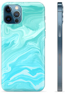 iPhone 12 Pro TPU Hoesje - Blauw Marmer