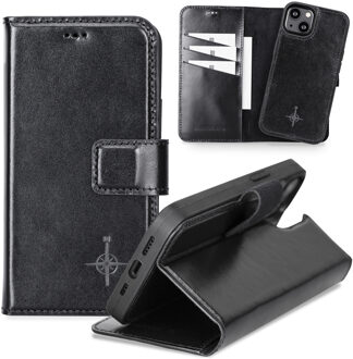 iPhone 13 - Lederen Afneembare 2-in-1 bookcase hoes - Zwart