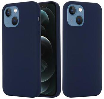 iPhone 13 Liquid Siliconen Hoesje - MagSafe Compatibel - Donkerblauw